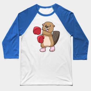 Beaver at Boxing with Boxing gloves Baseball T-Shirt